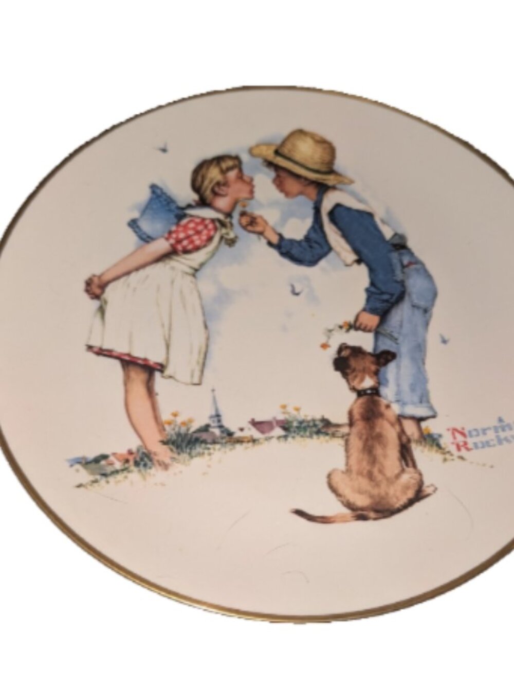 Norman Rockwell Gorham Spring Beguiling Buttercup 1972 Collector Plate EUC